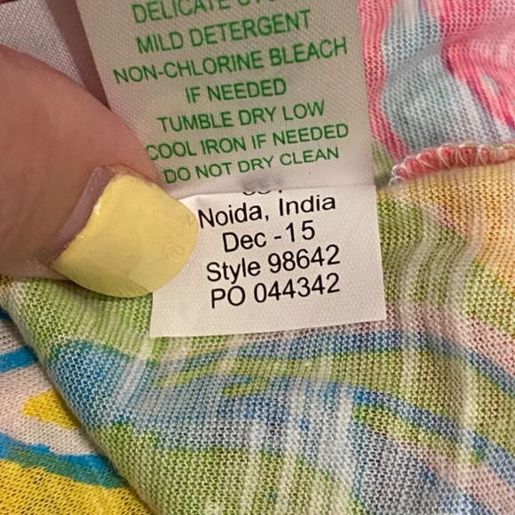 Lillt Pulitzer So A Peeling Elephant Print Arya Tank Top 16709 - Picture 12 of 13